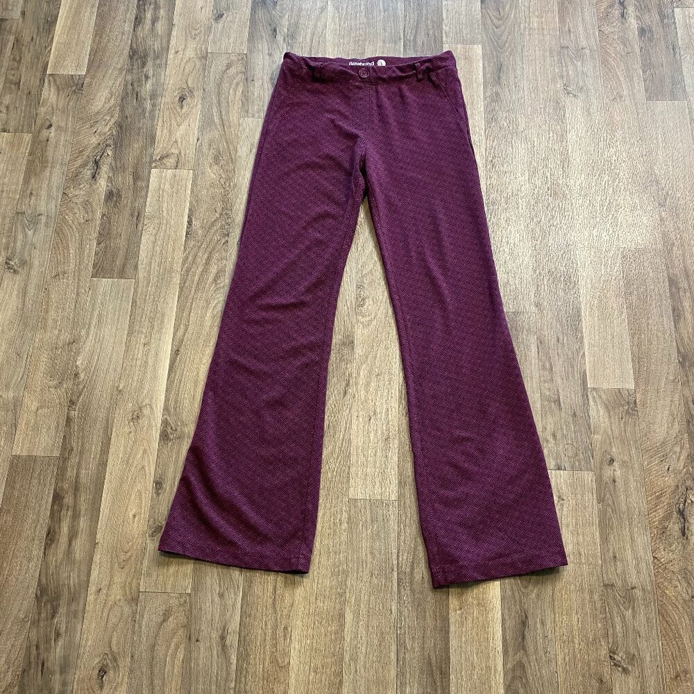 Betabrand Women's Boot Cut & Flare Pants in Burgundy
